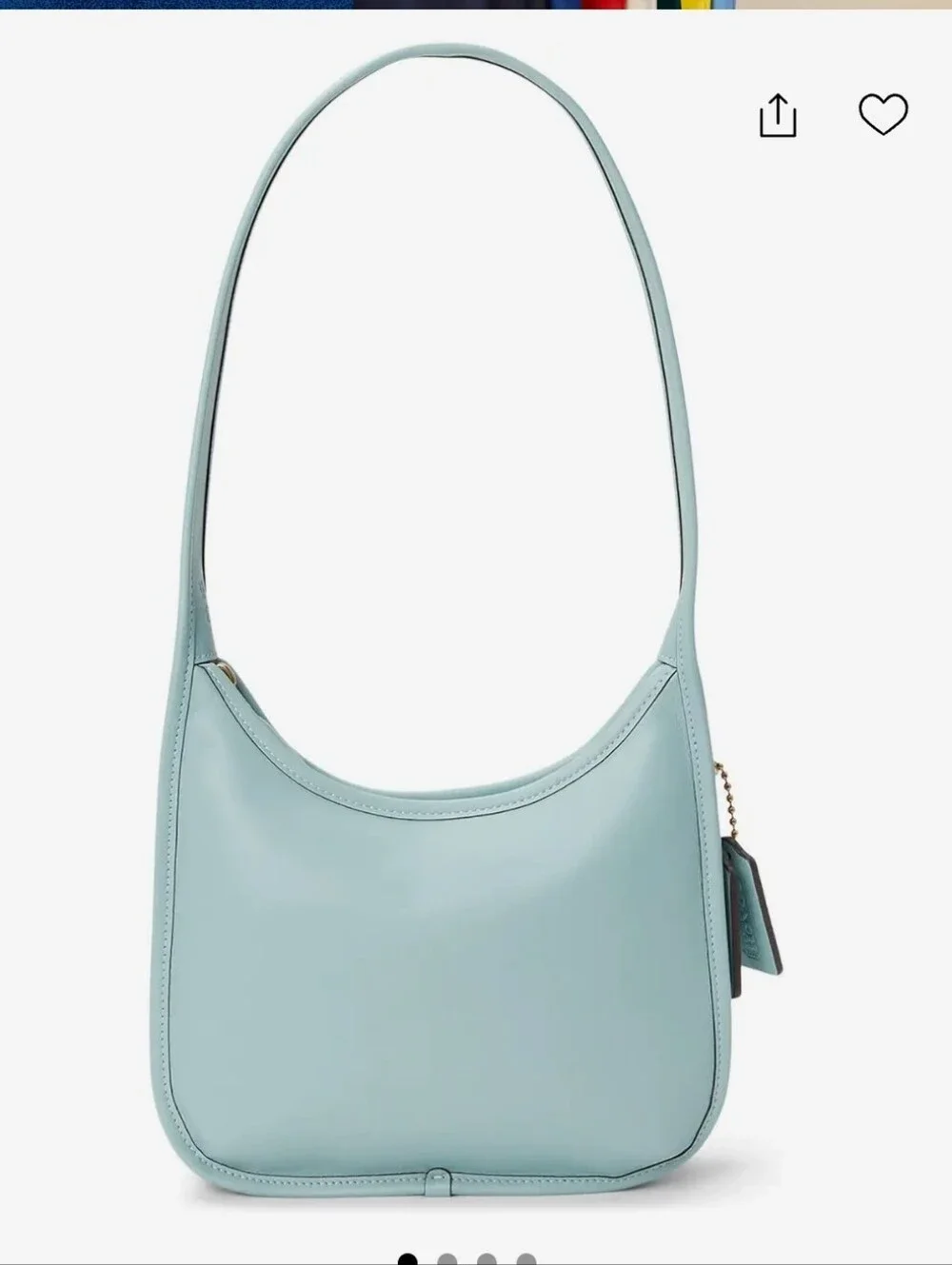 Coach Light Blue Curve Zip Shoulder Bag